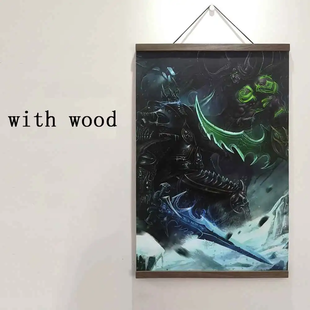 World of Warcrafts Battle for Azeroth плакат Sylvanas Anduin Jaina постер с твердой древесиной подвесной