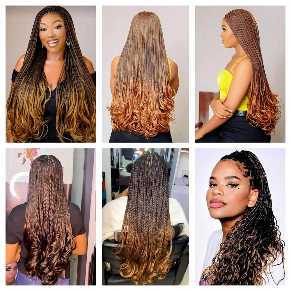Synthetic 26 Inches Loose Wave Crochet Braids Hair Ombre Spiral Curls Pre Stretched Braiding Hair Extensions For Black Woman