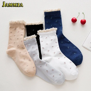 

Women New Fashion Socks Lace Simple Mori Girl Cute Cotton Socks Floral Solid Wild Summer Japan Sister College Style Print Sokken
