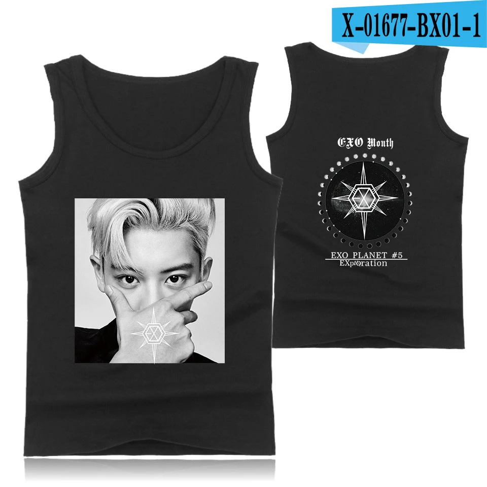 EXO PLANET#5 Модная стильная хипстерская Повседневная Удобная популярная летняя одежда с круглым вырезом без рукавов для мужчин и женщин - Цвет: B