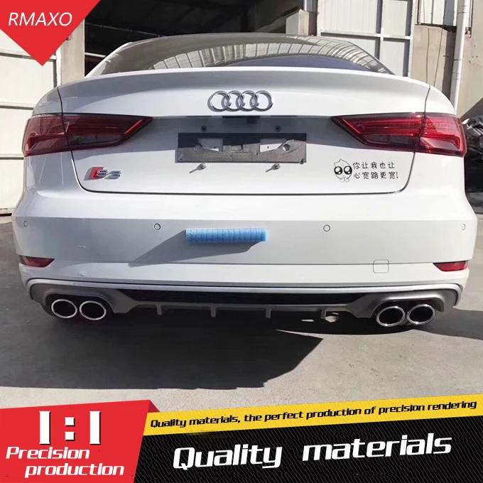 Задний спойлер для Audi A3 S3 2017-2019 RS3 ABS задний бампер диффузор защитные бамперы |