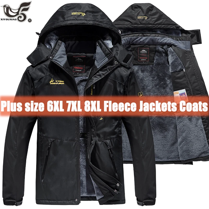 

Winter Jacket Men wool liner Windbreaker Waterproof Jacket Man thicken Military Fur Hooded parka male Coat plus size 6XL 7XL 8XL