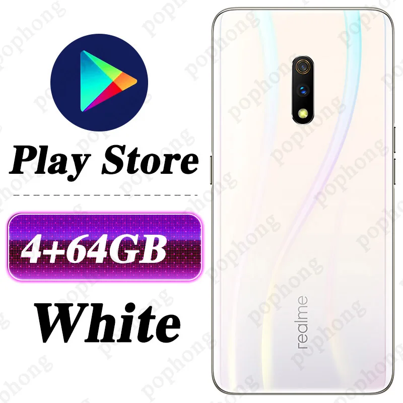 4G 64G White Realme X мобильный телефон 6,53 дюймовый полноэкранный AMOLED Snapdragon 710 разблокировка на экране всплывающая камера - Цвет: 4G 64G White