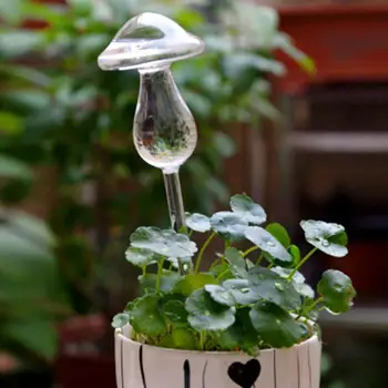 

Glass Mushroom Automatic Watering Device Waterer Sprinklers Plant Garden Flower