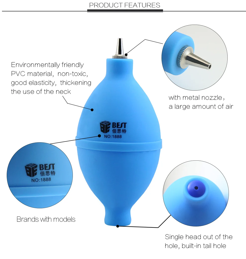BEST-1888 Rubber Cleaning Tool Air Dust Blower Ball Cleaner For Camera Lens Watch Keyboard phone