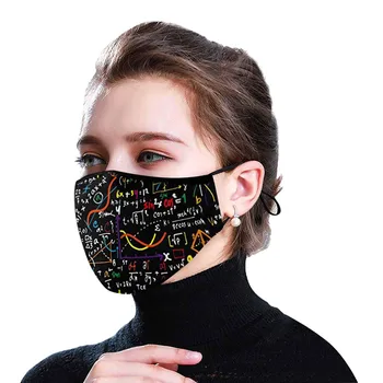 

Unisex Math Printing Outdoor Mouth Mask Washable Reuse Face Mask Mouth Muffle Mouth Breathable Adult Mask Mascarillas Masque