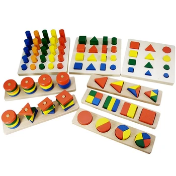 

Shape Matching 8 in 1 Set of Educational Blocks Children's Toys Family Teaching Aids Shape Combination 8 Pieces of Sensory Teach