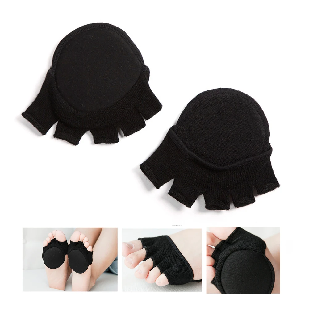 

Open Toe Women Sock Invisible Pad Summer Sweat Absorption Half Sole Sandals Soft Non Slip With Forefoot Cushion Heelless Lining
