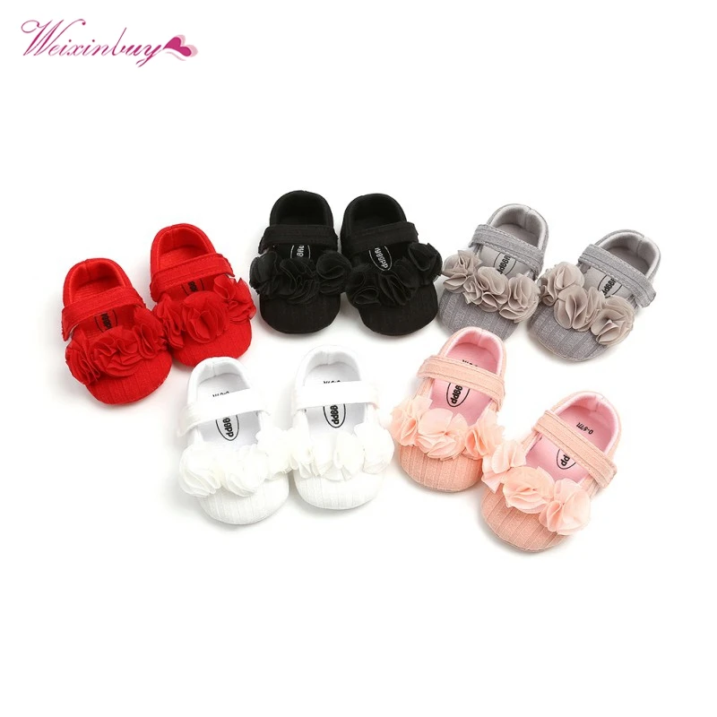 Toddler Girl Crib Shoes Newborn Baby Leather Soft Sole Prewalker Sneakers 0-18M