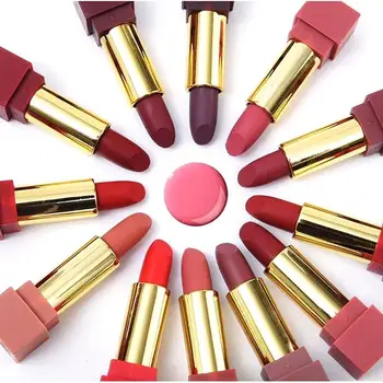 

12 Colors/set Lip Makeup Matte Lipstick Moisturizing Pumpkin Soft Smooth Dirty Orange Lip Nude Matte Lipsticks Lipstick Pen
