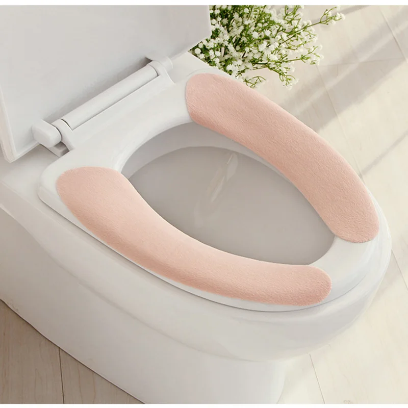 PINK Универсальные теплые аксессуары для ванной комнаты, крышка для унитаза, крышка для унитаза, аксессуары для украшения дома, моющийся коврик для унитаза, наклейки wc - Цвет: PINK