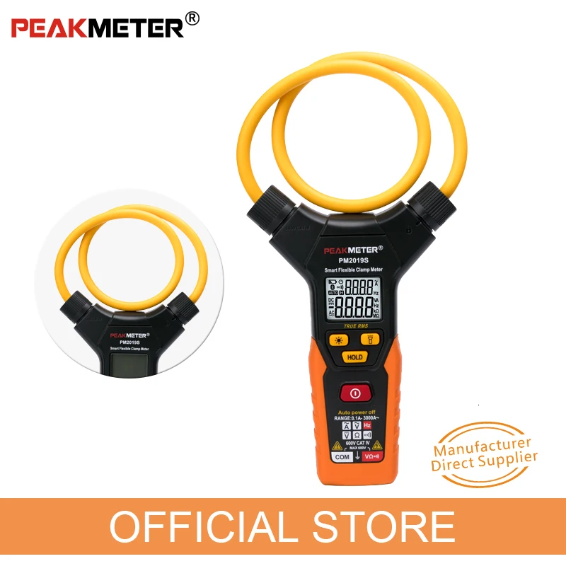 PEAKMETER ручной AC Цифровой Смарт Гибкий клещи мультиметр Напряжение Ток Сопротивление Частота PM2019S