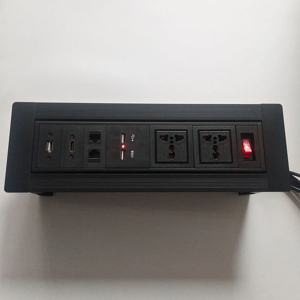 Tomada de Mesa Painel de Liga de Alumínio Tomada de Conferência de Escritório Fonte de Alimentação Soquete de Rede Universal - Usb - Image 2