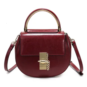 

2018 FASHIONABLE REAL LEATHER WOMEN'S BAG SINGLE SHOULDER BAG FASHION RETRO SADDLE BAG YOUNG STRADDLING LADY'S BAG WALLET