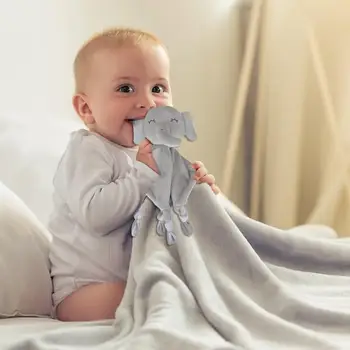 2021 Newborn Soft Baby Elephant Rabbit Toy Gift Baby Stuffed Plush Comfort Blanket 2