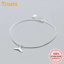 Trusta, Настоящее серебро 925 пробы, Модные женские ювелирные изделия, хвост русалки, 23 см, ножные браслеты для девушек и женщин, хорошее ювелирное изделие DS1153