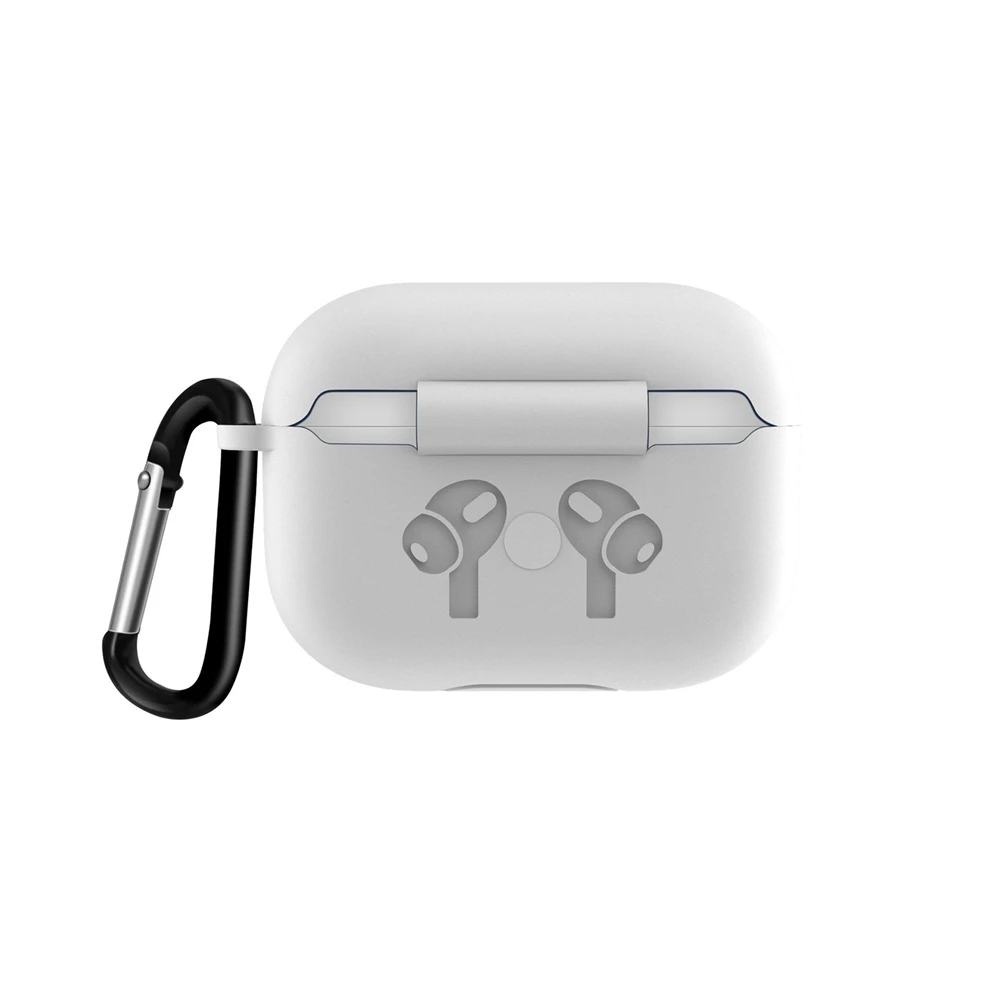 Белый Чехол для наушников для Apple Airpods Pro, силиконовый защитный чехол, чехол для зарядки с пряжкой - Цвет: Белый
