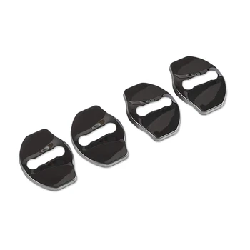 

Stainless Steel Black Piano Pattern Design Car Door Lock Striker Buckle Cap Protection for Tesla Model 3 (4 Pcs - No Word)