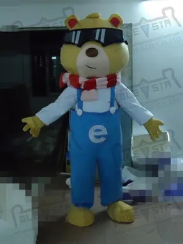 

quality cool glass dog mascot costumes cartoon blue suit puppy mascot design