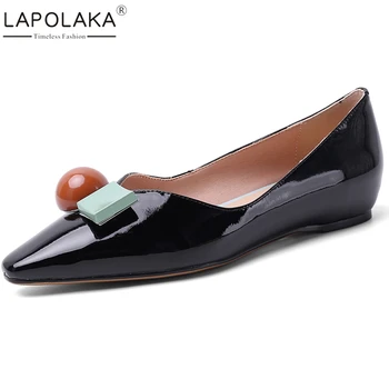 

Lapolaka Hot Sale 2020 Genuine Leather Wedge Heels Pointed Toe Concise Pumps Woman Shoes Slip-On Butterfly Shoes Women