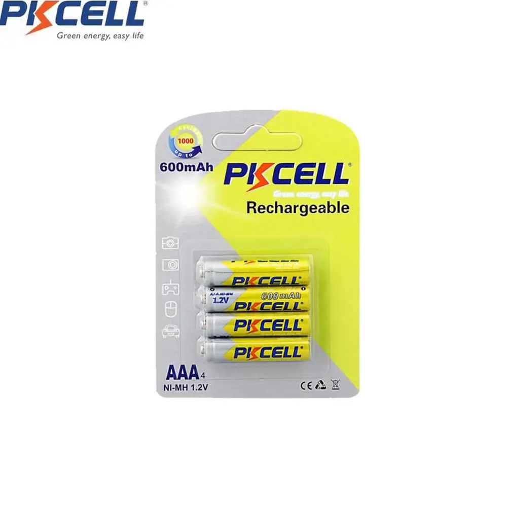 4Pcs PKCELL NIMH AAA 1.2V Rechargeable Battery 600mah Rechargeable Batteries For Camera MP3 Player Electric Razor|Rechargeable Batteries| - AliExpress