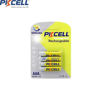 

4Pcs PKCELL NIMH AAA 1.2V Rechargeable Battery 600mah Rechargeable Batteries For Camera MP3 Player Electric Razor