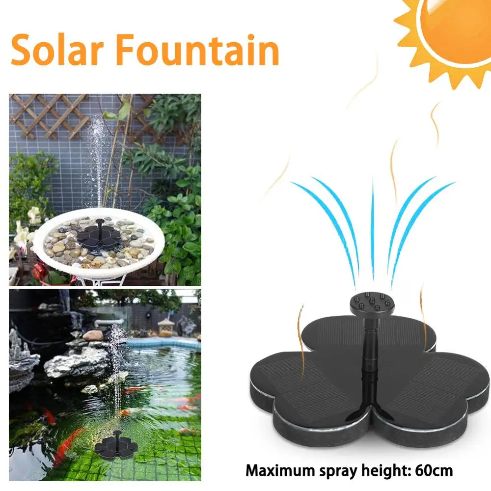 

New 1.5W Mini Solar Powered Fountain Garden Pool Pond Solar Panel Floating Fountain Garden Decoration Water Fountain Tools