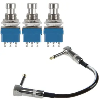 

Quality 12 Inches 6.m Guitar Patch Cable with 3Pcs 9-Pin 3PDT Guitar Effects Pedal Box Stomp Foot Metal Switch True Bypass