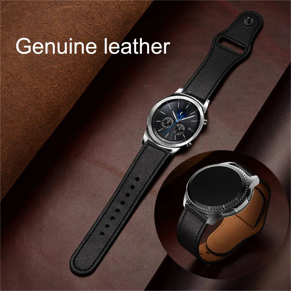Кожаный ремешок для Samsung gear S3 s2 sport 20 мм 22 мм ремешок для часов huami amazfit bip huawei gt 2 Galaxy Watch Active 42 мм 46 мм
