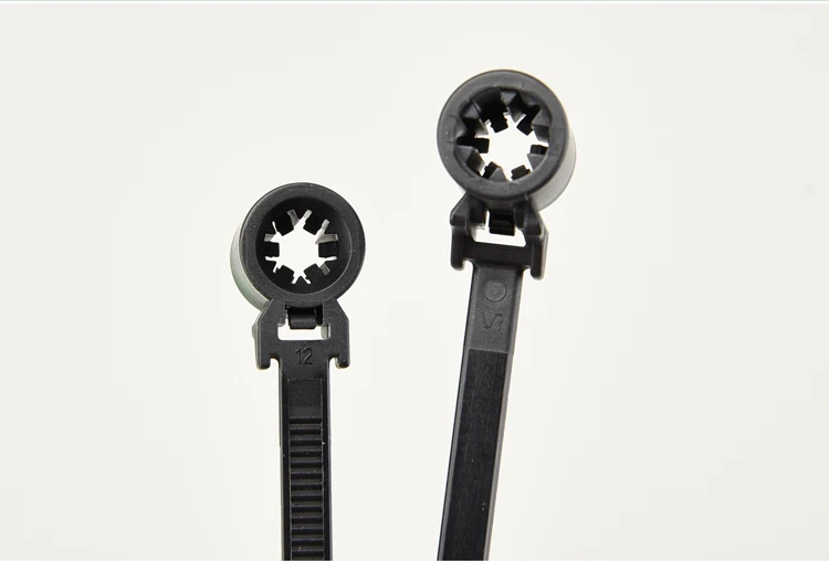 20PCS 자동차 케이블 고정 타이 나일론 블랙 자동차 자동 케이블 스트랩 푸시 마운트 와이어 타이 리테이너 클립 클램프 방수