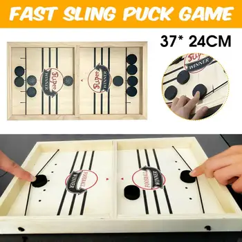 

Bouncing Chess Fast Hockey Sling Puck Game Paced Sling Puck Winners Fun Toys Board-Game Party Game Toy For Adult Child Family