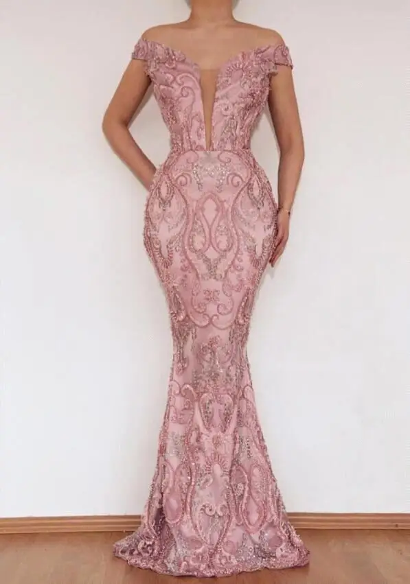 Vestido сирена Длинные вечерние платья элегантное платье с открытыми плечами, вечернее платье розовое детское платье силуэта «русалка» длинное вечернее платье вечерние платья