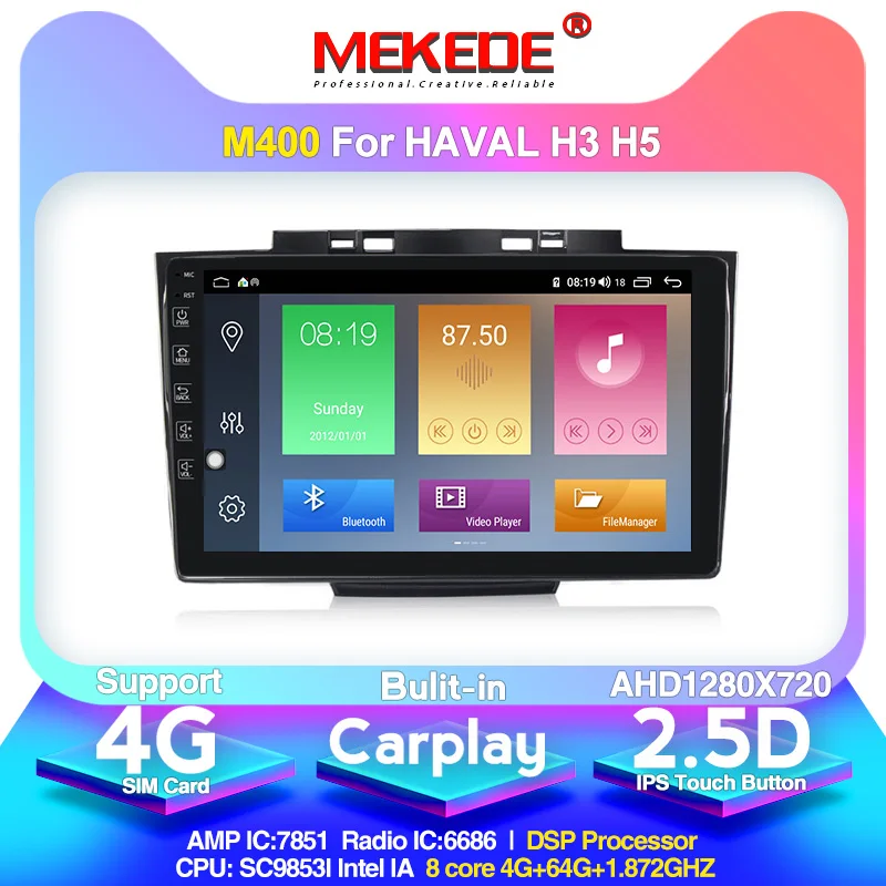 

2 din Android 10 4G+64G IPS DSP Car radio for Greatwall Hover Haval H5 H3 2013-2018 car dvd player carplay 4G lte autoradio BT