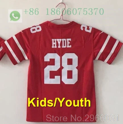 for kids youth San Francisco A+ качественная Детская Молодежная Джерси 16 Joe Монтана Carlos Hyde NaVorro Bowman Jimmy Garoppolo Джерси - Цвет: for kids youth