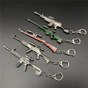 

2020 Game Jedi Survival 98K gun Key Chain Ring pendant Key chai AWM gun model M249 gun mold eat chicken PUBG Keychain Wholesale