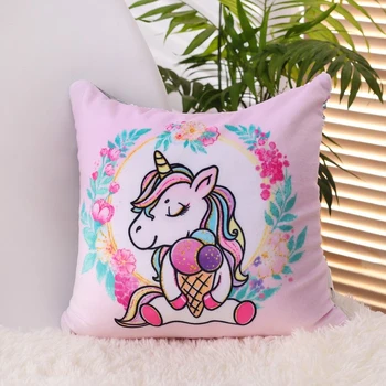 

Anti-stress pillow "Unicorns", with sequins, with ice cream