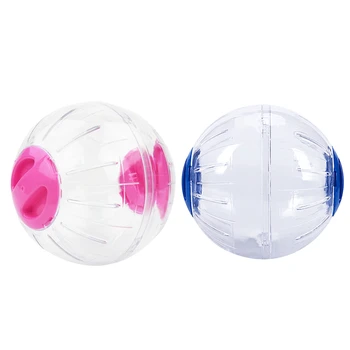 

2 Pcs Hamster Exercise Ball Gerbil Play Toy Clear 15Cm , Pink with Blue