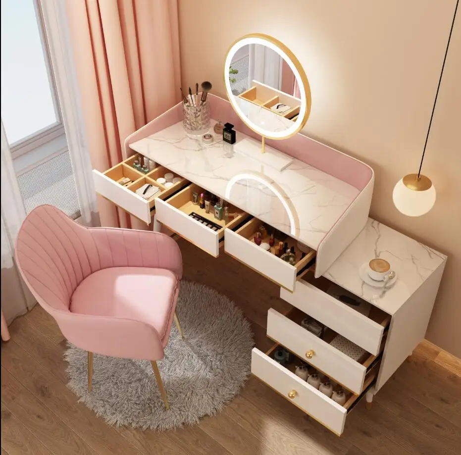 

Dressing table integrated small single girl bedroom bedside table bay window dressing table storage cabinet integrated small