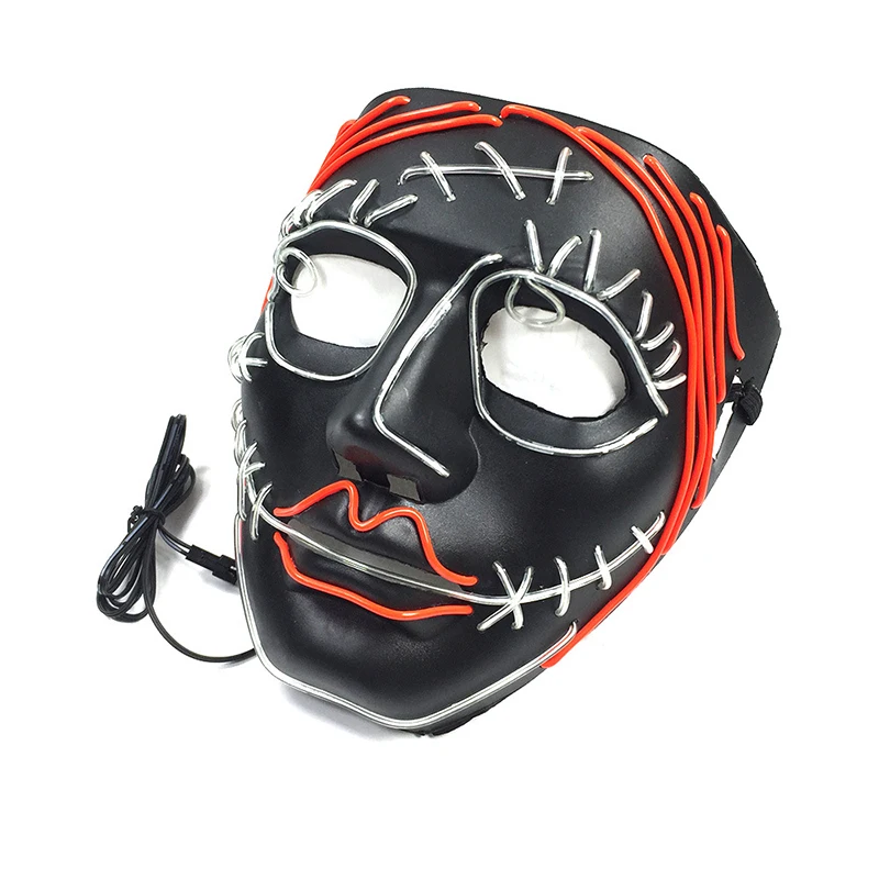Новая ужасная маска на Хэллоуин EL светящаяся маска со страшным лицом цветок девушка Призрак Танцевальная вечеринка и бар Экологически чистая пластиковая маска