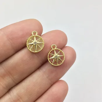 

Eruifa 10pcs 10mm Cat Eye Star Gold plated Zinc alloy Charms Pendant Jewelry DIY Necklace Bracelet Earrings 2 colors