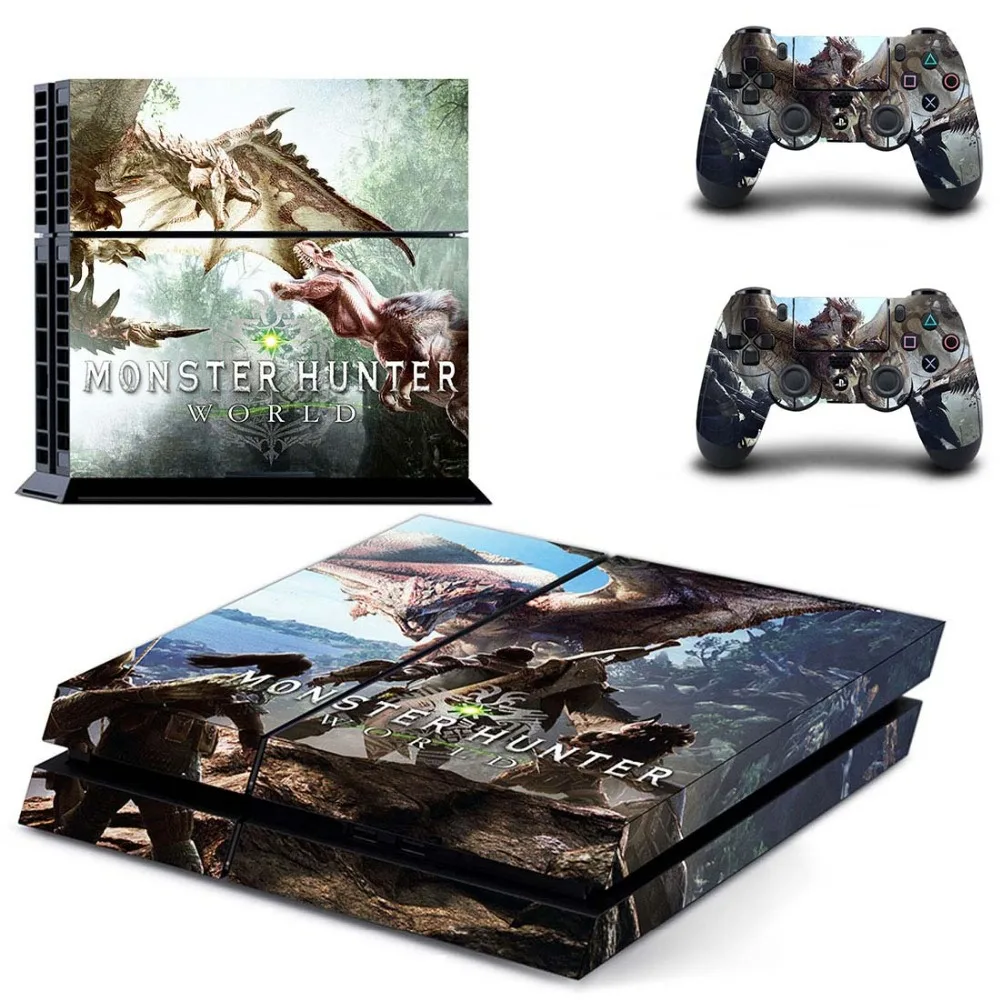 Monster Hunter World полное покрытие лицевые панели наклейка для PS4 Наклейка для playstation 4 консоль и контроллеры наклейка для PS4 виниловая наклейка