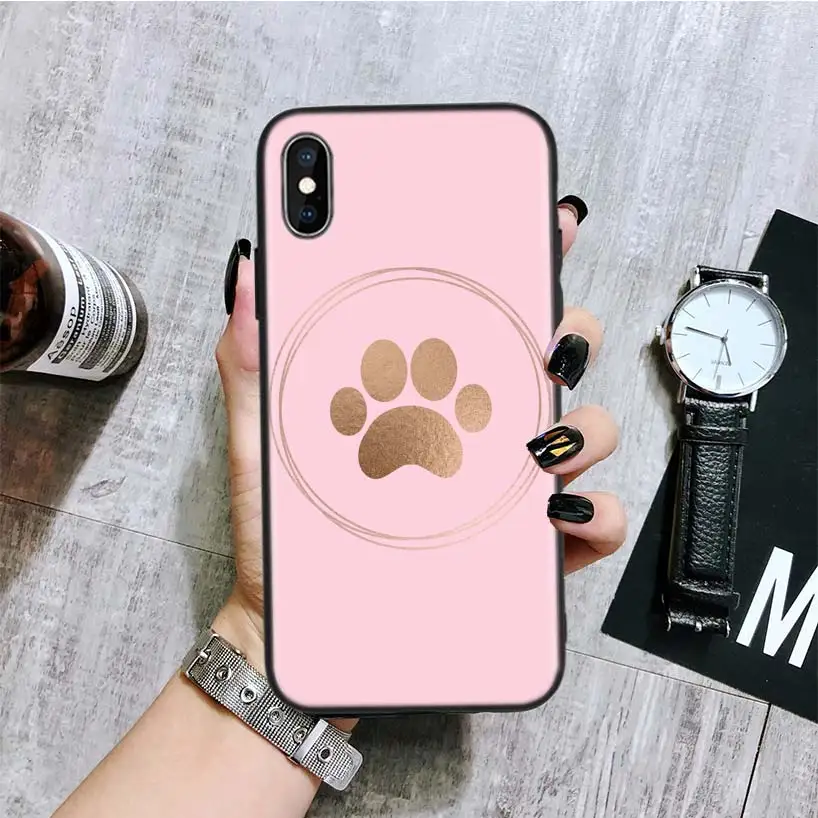 Отпечаток лапы собаки черный чехол для телефона Apple IPhone 11 Pro XS MAX XR 7 8 6 6S Plus X 10 Ten 5 5S SE Coque Shell