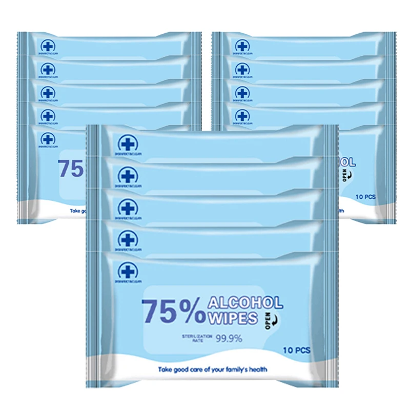 

150 Sheet 75% Alcohol Wet Wipes Disinfection Clean Skin Wipes Care Mobile Phone Glasses Clean Tool Alcohol Pads Convenience Wet