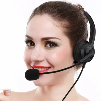 

Call Center Headset With Microphone 300 Crystal Plug Telephone Voice Interphone Headphone For Computer PC Game Volume Control