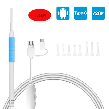 

3-in-1 Ear Cleaning Endoscope Camera 3.9mm 720P HD 1.3 MP Borescope Inspection Camera Otoscope Visual Earpick Tool for Android