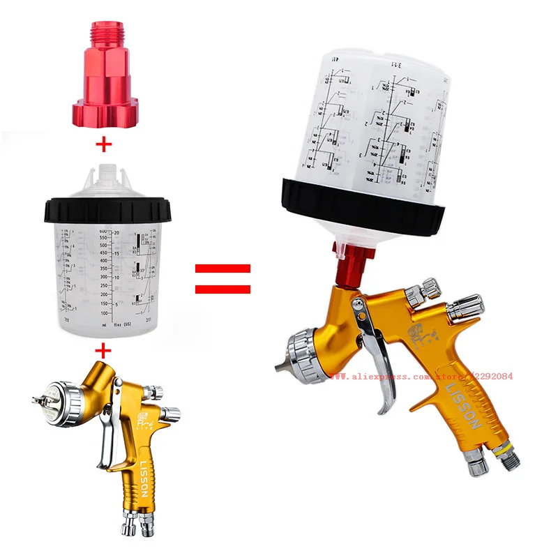 New Paint Spray Gun Cup 160/400/600/800ml Paint Mixing Cup 10pcs Disposable Paint Cup Spray Gun Pot with Inner Cup with Lids 5