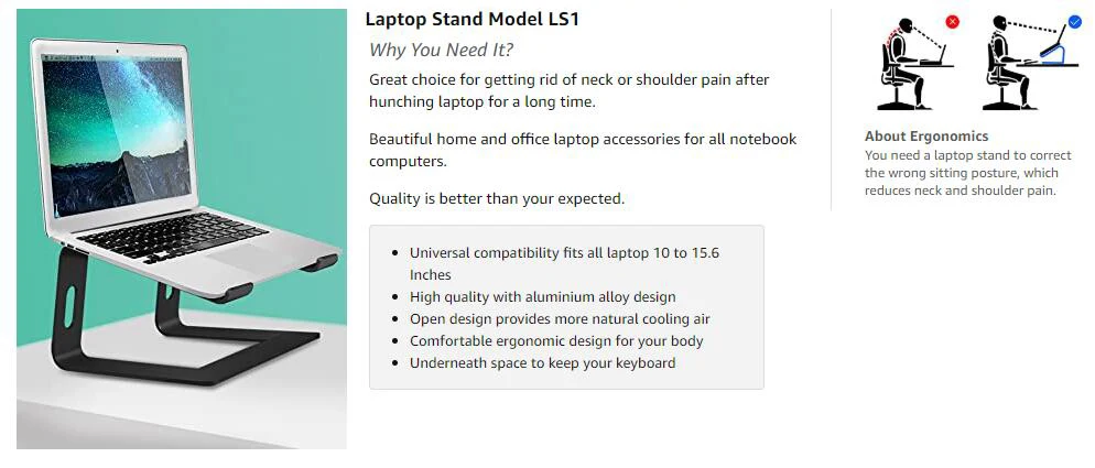 laptop bag for women 2022 Laptop Stand Holder Aluminum Stand Portable Laptop Stand Holder Desktop Compatible with 10 to 15.6 Inches Notebook Computer laptop cooling pads