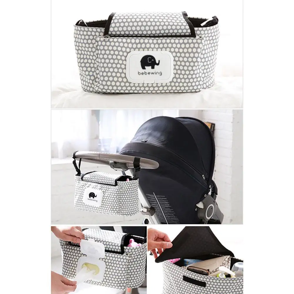 Kuulee Stroller Organizer Portable Baby Stroller Bag Nappy Diaper Carriage Hanging Basket Storage Organizer Stroller Accessories