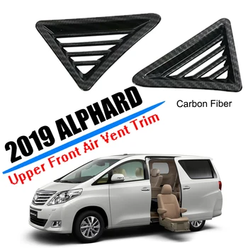 

Car Styling Fit for 2019 2020 Toyota Alphard Upper Front Air Conditioner Vent Outlet Trim Cover ABS Carbon Fiber Accessories