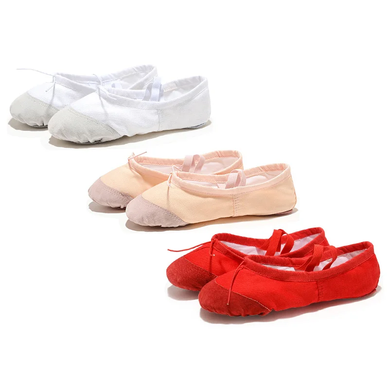 

USHINE EU22-45 Cloth / Skin Head Yoga Slippers Teacher Gym Indoor Exercise Canvas Ballet Dance Shoes Children Kids Girls Woman